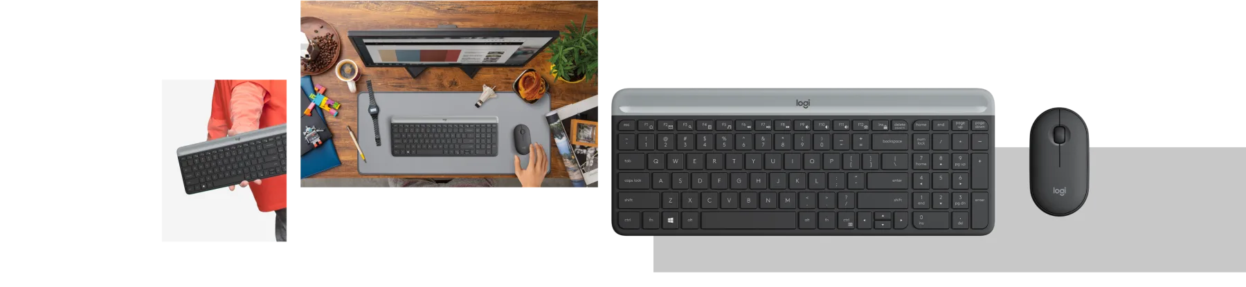 Logitech MK470 Slim Wireless Keyboard and Mouse Combo (Graphite) English ID765
