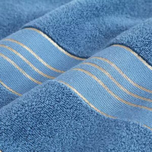 2 Pcs-Bath Towels for Beach Spa Hotel 70x140cm (Lake Blue) ID1041
