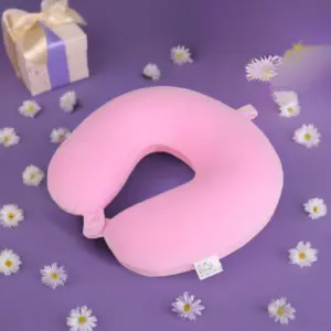 Supreme Quality Travel and Neck Pillow Velvet Pink ID1112