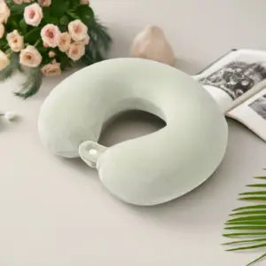 Supreme Quality Travel and Neck Pillow Velvet (Light Green) ID1123