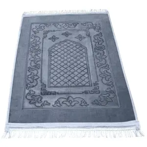 Comfortable Velvet Prayer Mat 80x120cm (Grey) ID1166