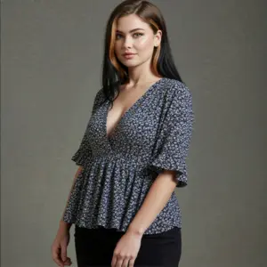 Brilliant Blouse Black Floral Print ID2906
