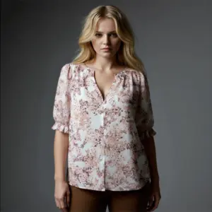 Interesting Blouse Peach Floral ID2920