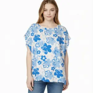 Ultimate Blouse White and Blue ID2996