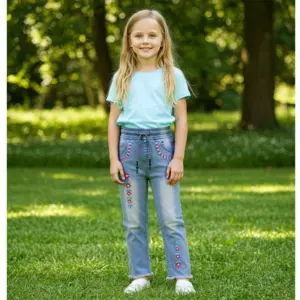 Beautiful Jeans Embroidered Floral Style ID3795
