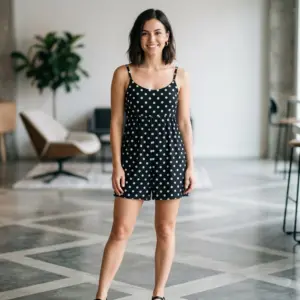 Hilarious Dress Black Polka Dot Pattern