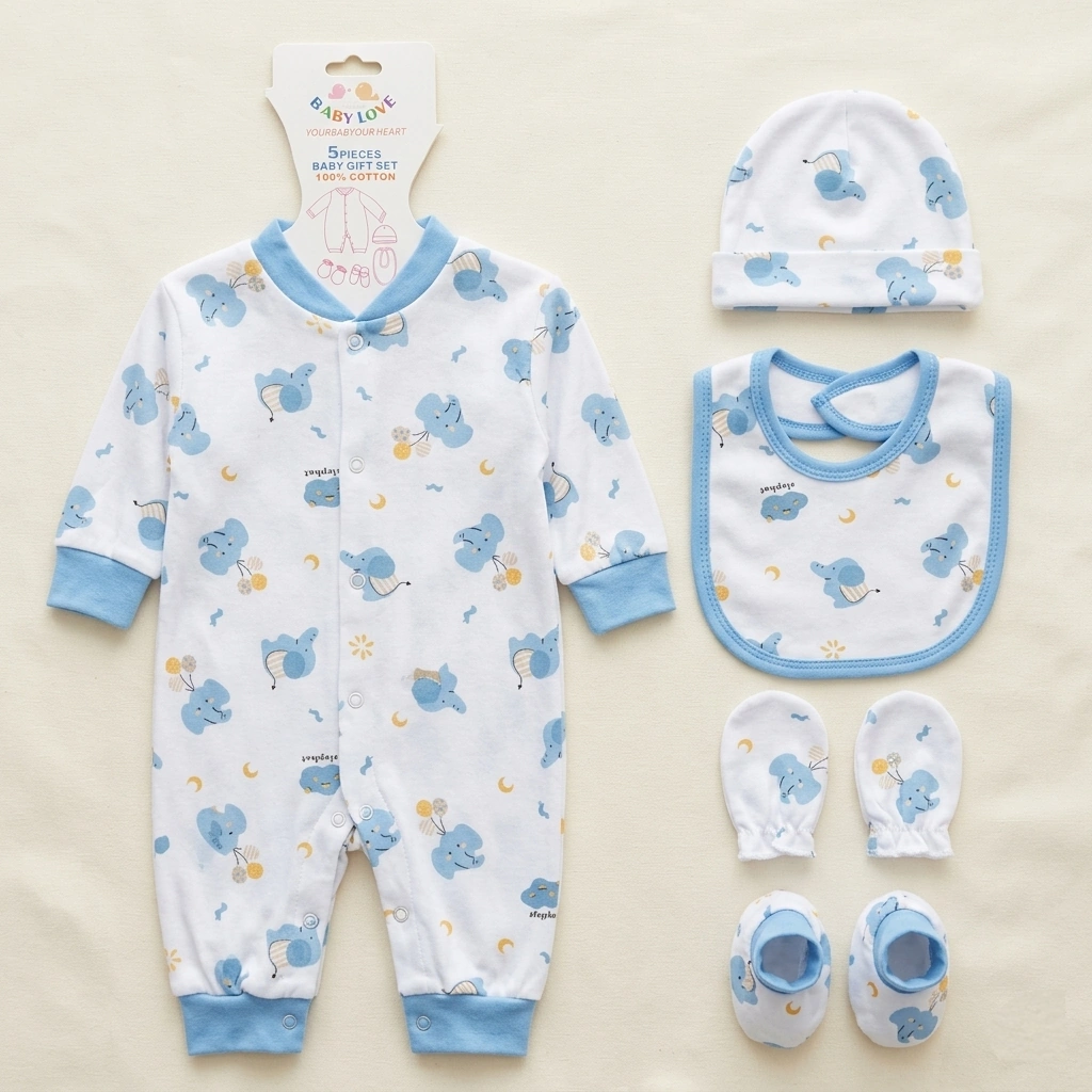 Sweet 5 Piece Unisex Baby Clothes Set