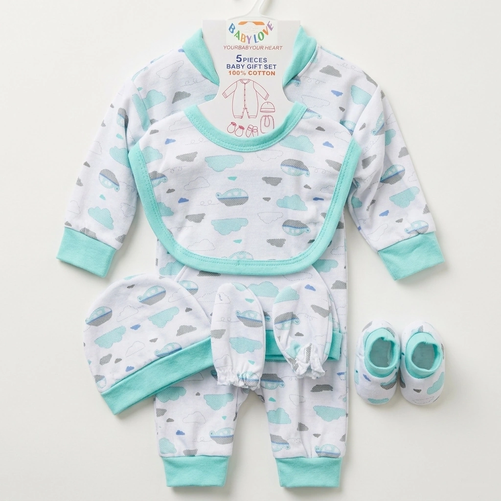 Wonderful 5 Piece Unisex Baby Clothes Set